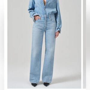 Citizens Of Humanity Light Blue Wide Leg Denim Jeans